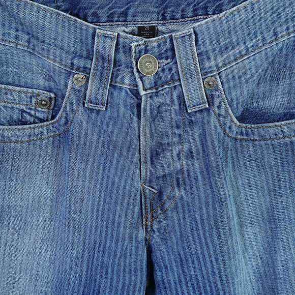 True Religion Geno Jeans Flag Patch Blue Size 29 Vintage Inspired Americana - Picture 3 of 13